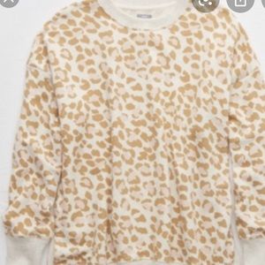 Aerie Leopard Print Desert Sweatshirt 